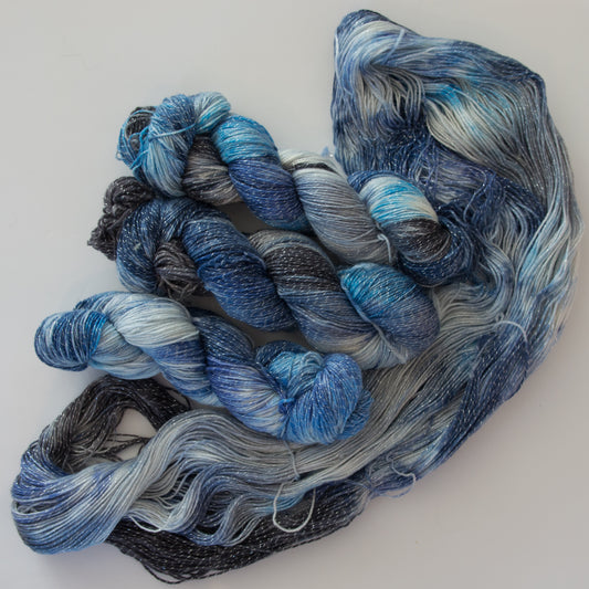 Merino metallic mix fingering yarn