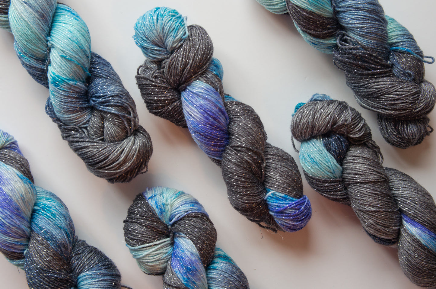 Merino metallic mix fingering yarn