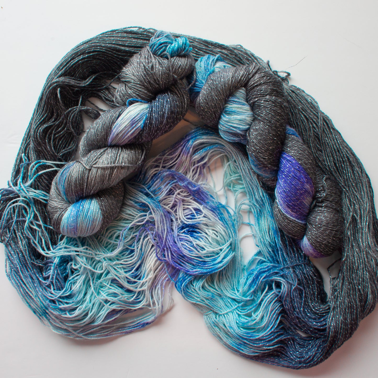 Merino metallic mix fingering yarn