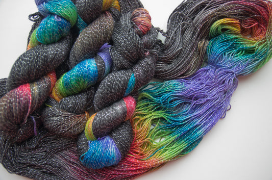 Merino metallic mix fingering yarn
